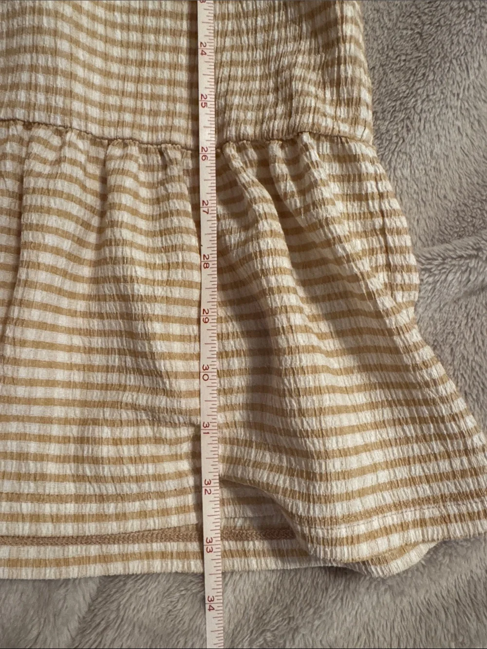 Michael kors woman’s Beige Gingham Ruffle Hem Dress